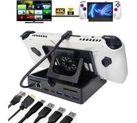 Station D'Accueil Asus Rog Ally 6-En-1 Avec Ventilateur De Refroidissement,Hdmi 2.0 4K @ 60Hz,Gigabit Ethernet 1000Mbps,3 Ports Usb 3.0,1 Port Usb-C