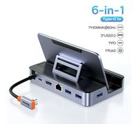 Station d'accueil Baseus USB C pour Steam Deck pour commutateur Nintend Type C vers HDMI 4K 60Hz RJ45 Gigabit PD 100W Type C Hub USB 3.0 - Type 6-in-1