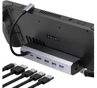 Station d'accueil Compatible avec Steam Deck/ROG Ally, 5-en-1 avec HDMI 2.0 4K@60Hz
