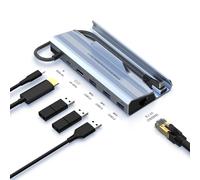 Station d'accueil compatible avec Steam Deck, station d'accueil 6 en 1 avec HDMI 2.0 4K @ 60 Hz, Ethernet 1000 m, 3 USB-A 3.0 et port USB-C de charge pleine vitesse compatible avec le pont vapeur