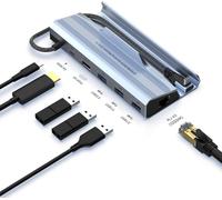 Station d'accueil compatible avec Steam Deck,station d'accueil 6 en 1 avec HDMI 2.0 4K @ 60 Hz,Ethernet 1000 m,3 USB-A 3.0 et port USB-C de charge pleine vitesse compatible avec le pont vapeur.[M406]
