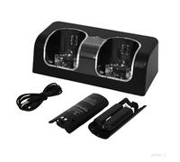 Station D'accueil De Charge Avec 2 Batteries Rechargeables Et Câble Usb, Chargeur De Batterie 2 En Un Pour Accessoires De Jeu Pour Manette Wii Noir