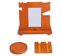 Station d'accueil de chevet en bois pour téléphone avec miroir et plateaux de rangement - Design polyvalent - Cadeau idéal pour les hommes qui ont