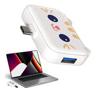 Station d'accueil de type C | Petit hub d'accueil mignon 3 en 1 - Transmission haute vitesse, adaptateur multiport, station d'accueil de bureau portable pour téléphone et tablette