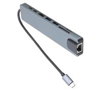 Station d'accueil d'extension de type C à vitesse rapide avec port USB A USB C 4K HDMI2.0 et Ethernet pour le bureau et le divertissement, concentrateurs de charge rapide PD