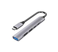 Station d'accueil DLH DY-TU4990 USB Type-C Argent : USB 2.0 x2, USB 3.2 Gen 1 Type-A x1, Type-C x1, Power Delivery 100W, 270x17x7mm