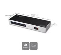 Station d'Accueil Double Écran 4K60Hz DisplayPort et HDMI - Dock USB-C et USB-A - Dock USB 3.0 pour