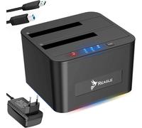 Station D'Accueil Dual Sata - Prend En Charge 2 Disques Durs/Ssd Jusqu'À 16 To, Clonage Hors Ligne, Usb Superspeed 5 Gb/S, Plug & Play, Compatible Avec Windows & Mac Os