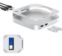 Station D'Accueil Et Support En Aluminium 40 Gbit/S Pour Mac Mini M4 Et M4 Pro 2024 Avec Boîtier Ssd M.2 Nvme 40 Gbit/S, Triple Usb A 2.0, Accessoires Audio Jack 3,5 Mm