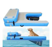 Station d'accueil flottante robuste pour chiens - Supporte jusqu'à 90,7 kg, surface antidérapante en EVA pour une haute stabilité, parfaite pour l'accès à la piscine, au bateau ou à la rampe d'eau