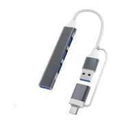 Station d'accueil for concentrateur Hub USB3.0 Type C, 4/5/7 Ports, Lecteur de Carte SD TF PD, Charge Rapide for MacBook, Ordinateur Portable(4 in 2 Gray)