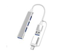 Station d'accueil for concentrateur Hub USB3.0 Type C, 4/5/7 Ports, Lecteur de Carte SD TF PD, Charge Rapide for MacBook, Ordinateur Portable(4 in 2 Silver)