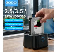 Station d'accueil GODO USB 3.0 pour disque dur SATA 2,5 et 3,5 pouces, boîtier pour disque SSD, boîtier pour disque dur, station d'accueil pour disque dur UK PLUG