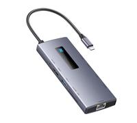 Station d'accueil intelligente de type C 10 en 1 USB en aluminium adaptateur USB C 10 ports à utiliser simultanément pour adaptateur multiport d'ordinateur