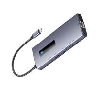 Station d'accueil intelligente de type C 10 en 1 USB en aluminium adaptateur USB C 10 ports à utiliser simultanément pour ordinateur