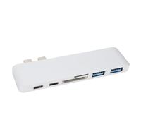 Station d'accueil, Lecteur de Carte TF Hub de Type C Portable Multiport à Haute Vitesse de Transfert, Utilisation Facile pour MacBook (Silver)