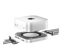 Station d'accueil Mac Mini M4 (2024) - Support en aluminium avec hub HDMI et boîtier SSD M.2 - HDMI 4K60Hz 10G USB-C, 2 ports USB-A 5G, SD/TF, audio, port de charge pour Mac Mini M4/M4 Pro
