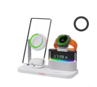 Station d'accueil magnétique 5 en 1 sans fil à charge rapide 25 W pour Samsung Galaxy S Series S21 à S24, Watch 8 et écouteurs (blanc)