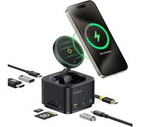 Station D'Accueil Magnétique 7 En 1,15W Chargeur Induction Sans Fil Pliable,Hub Usb C Avec 4K@60Hz Hdmi,Pd 100W,Usb 10Gbps,Compatible Avec Iphone 16/15 / Mac/Dell/Hp/Surface
