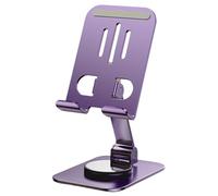 Station D'accueil Mobile Rotative - Base Rotative Circulaire En Aluminium, Supports Table Pliable, Support D'appareil Fin Adapté Aux Voyages | Plate-forme D'affichage Mains Libres Pour Le Streaming