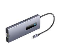 Station d'accueil multifonction 10 en 1 de type C vers 4K @ 60 Hz + USB 3.0 + RJ45 + SDTF + adaptateur de charge PD100 W