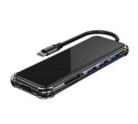 Station d'accueil multifonction 6 en 1 USB de type C vers HDMI compatible avec HDMI + USB 3.0 + USB 2.0 x 2 + lecteur de carte SD + TF pour ordinateur portable de type C