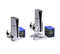 Station d'accueil multifonctionnelle avec station de refroidissement pour PS5 Slim,Chargeur double manette pour Playstation 5 Slim,Support de rangement pour console,avec 10 emplacements de jeu