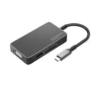 Station d'accueil multifonctionnelle de type C Hub vers + VGA + 3 x USB 3.0 + lecteur de carte TF + adaptateur PD 100 W répartiteur USB C Hub pour ordinateur portable