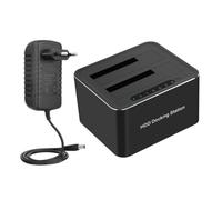 Station d'accueil Noire Pouces et 3,5 pour Disque Dur 2,5 | Lecture HDD Ssd, Protection Court-circuit et Tension, USB 2.0 1.1 Rétrocompatible, ABS