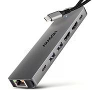 AXAGON Station d'accueil USB-C® AXAGON HMC-7HX2 USB-Hub, 2x USB-A, 1x USB-C, 2x HDMI 2.0, 1x RJ45, 100 W PD Convient pour les