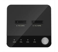 Station d'accueil pour disque dur double baie M.2/NVMe, clone et duplicateur