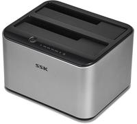 Station D'Accueil Pour Disque Dur En Aluminium, Lecteur De Caddie De Disque Dur Externe Usb 3.0 Vers Sata À Double Baie Pour Ssd Sata Hdd 2,5 Et 3,5 Pouces (Prise En Charge De 2 X 20 To)