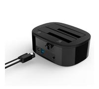 Station d'accueil pour Disque Dur Externe à Double Baie, Station d'accueil pour Disque Dur SATA 2,5 et 3,5 Pouces avec Station d'accueil pour Disque Dur à Refroidissement