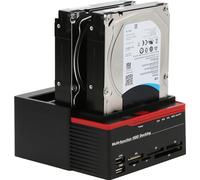 Station d'accueil pour disque dur, supporte 2,5"/3,5" SATA + IDE, transfert de données 5 Gbps, installation sans outils, lecteur de cartes intégré, design compact