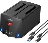 Station D'Accueil Pour Disque Dur, Usb 3.2 Gen 1 Hdd Docking Station 2,5""/3,5"" Sata Hdd Ssd Avec Câble Usb A Vers C Et Câble Usb C Vers C, Prend En Charge Clone Hors Ligne Et Uasp