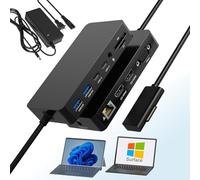 Station d'accueil pour Microsoft Surface Pro, triple écran, double HDMI + VGA, station d'accueil 12 en 1 avec Ethernet SD/TF audio 4 x USB, station d'accueil pour Surface Pro, ordinateur portable