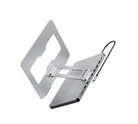 Station d'accueil pour ordinateur portable 10 ports et support de base pliable et protections complètes en aluminium pour ordinateur portable