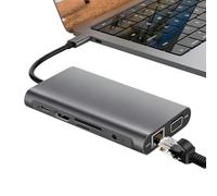 Station d'accueil pour Ordinateur Portable | Concentrateur Adaptateur,Dock pour Ordinateur avec Ports Multiples et Lecteur de Cartes - pour la Charge du PC, Bureau, Maison et Voyage