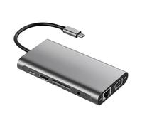 Station d'accueil pour Ordinateur Portable,Concentrateur Adaptateur | Dock pour Ordinateur avec Ports Multiples et Lecteur de Cartes - pour la Charge du PC, Bureau, Maison et Voyage