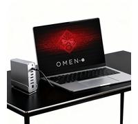 Station d'accueil pour ordinateur portable de jeu HP Omen 17 16 15 15t Transcend 14 16 MAX 16 Victus 15 16, USB C 15 en 1 avec base rotative à 360°, 2 HDMI 4K et 1 DP, transfert de port USB 10 Gbit/s