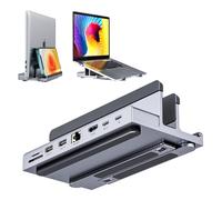 Station d'accueil pour Ordinateur Portable Support Vertical réglable,QUUGE 8-en-1 USB C Dock HDMI 4K 60Hz,RJ45 Gigabit,2×USB 3.0 5Gbps,PD 100W,SD/TF,Compatible avec MacBook Air/Pro,Dell,HP,Lenovo