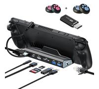 Station d'accueil pour Steam Deck 6 en 1 avec HDMI 1.4, 2 ports USB 3.0, 1000 Mbps, USB-C 100 W PD, VGA Steam Deck Accessoires pour Valve Steam Deck/Rog Ally/Switch/Lenovo Legion Go