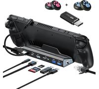 Station d'accueil pour Steam Deck 6 en 1 avec HDMI 1.4,2 ports USB 3.0,1000 Mbps,USB-C 100 W PD,VGA Steam Deck Accessoires pour Valve Steam Deck/Rog Ally/Switch/Lenovo Legion Go.[M256]