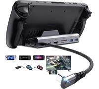 Station d'accueil pour Steam Deck 6 ports en 1 Hub USB avec HD1.4,2 ports USB 3.0,1000 Mbps,USB-C 100 W PD,VGA Steam Deck Accessoires pour Valve Steam Deck/Rog Ally/Switch/Legion Go.[M477]
