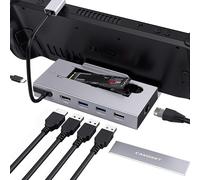 Station d'accueil pour Steam Deck, 7 en 1 Steam Deck Dock avec Logement M.2 NVME SSD, HDMI 2.0, PD 100W, 4K@60Hz, 1000M Ethernet, USB 3.0, USB 2.0, pour Accessoires de Pont Vapeur