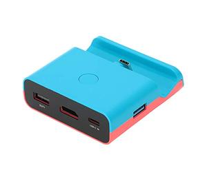 Station d'accueil pour Switch Lite, Adaptateur de convertisseur vidéo HDMI pour Interrupteur/allumé avec Port USB 3.0 supplémentaire, Chargeur Adaptateur 4K HDMI pour Station d'accueil TV(Bleu)