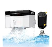 Station d'accueil pour tortues - Plateforme PC 25 x 16 cm, habitat résistant à la chaleur, montage sur le dessus du réservoir | Aire de repos pour animaux aquatiques avec luminaire, utilisation dans u