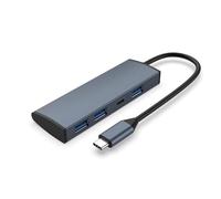 Station d'accueil professionnelle 4 en 1 USB C Adaptateur USB C Vitesse de transmission rapide avec HUB USB 3.0 + Type C pour concentrateur de type C vers type C