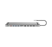 Station d'accueil - replicateur de port - support Logilink - UA0411 - USB 3.2 Gen2 Docking Station 12-Port USB-C PD Silber ()
