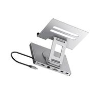 Station d'accueil rotative de type C avec support pliable PD100 W de charge Gigabit Ethernet 3,5 mm pour ordinateurs portables, tablettes, adaptateur USB C avec Gigabit Ethernet